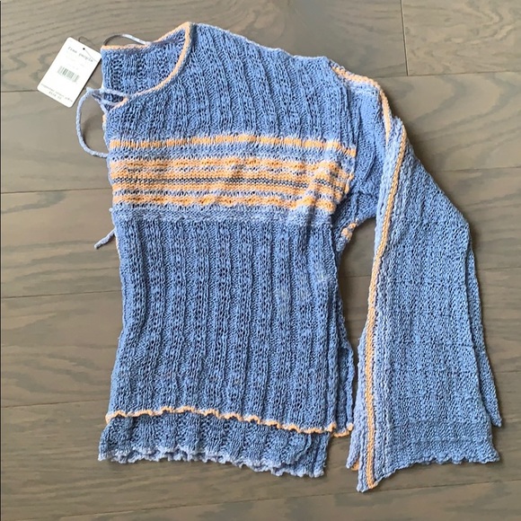 NWT Free People Marina Bay Lace-Up Sweater - Picture 3 of 12